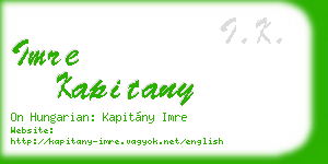 imre kapitany business card